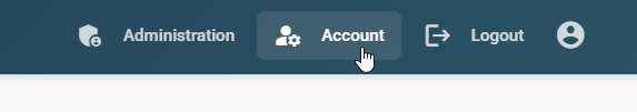 Top navigation with Account selected