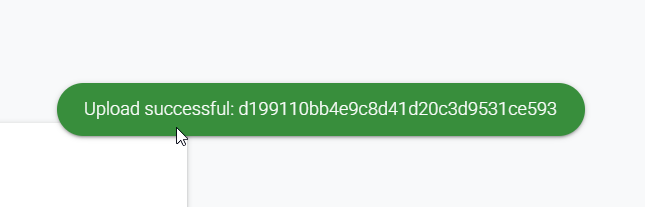 QGIS project upload success message